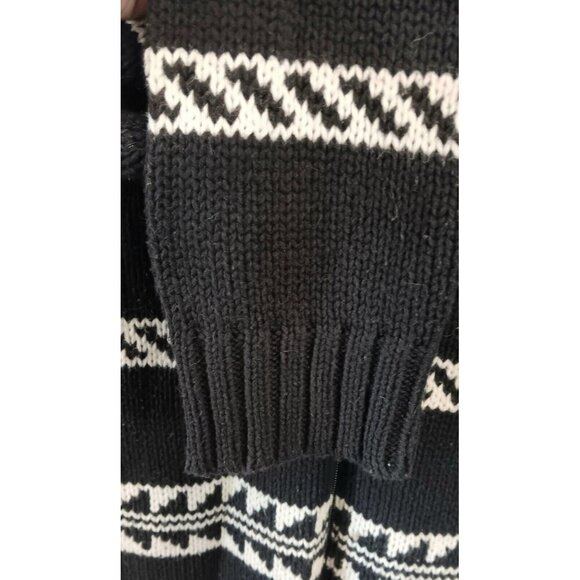 Ralph Lauren LRL Sweater Jacket Black Cream Aztec Southwestern Western L - Picture 5 of 9